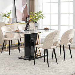 Avis STILVORA Chaise de salle a manger 47/44/84 cm beige en velours avec pieds reglables