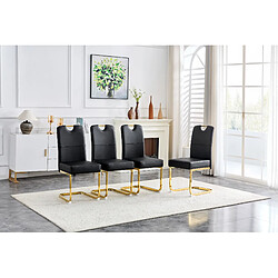 STILVORA Lot de 2 chaises de salle à manger noires en PU avec dossier ergonomique pas cher