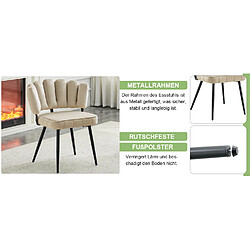 STILVORA 2 chaises de salle à manger 50/48/80 cm noires en velours et métal dossier fleur pas cher