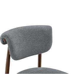 STILVORA Chaise de salle à manger 58,5/48/83 cm grise en lin avec dossier courbé pas cher