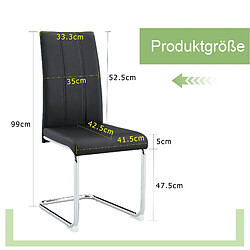 Acheter STILVORA Chaise de salle à manger noire en métal et PU avec assise ergonomique