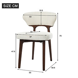 STILVORA Chaise de salle à manger lot de 4 beige clair en chenille avec structure en bois massif pas cher