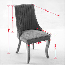 Acheter STILVORA Chaise de salle à manger bleue en chenille avec dossier haut lot de 2