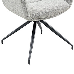 STILVORA Chaise pivotante 85 cm gris clair et noir en tissu et métal lot de 2 pas cher