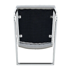 STILVORA Chaise de salle à manger 100 cm gris clair en similicuir PU avec dossier haut lot de 2 pas cher