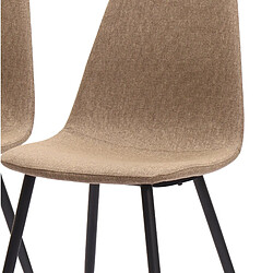 STILVORA Chaise de salle à manger marron en tissu et métal lot de 2 minimaliste pas cher