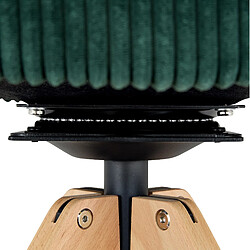 STILVORA Lot de 2 chaises pivotantes 84/44/56 cm vert foncé en velours et bois massif pas cher