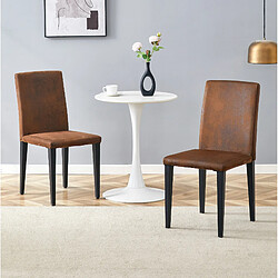 Avis STILVORA 2 chaises de salle à manger 41/90 cm marron noir en tissu et métal ergonomiques