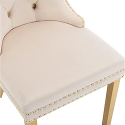 Acheter STILVORA Chaise de salle à manger 50,5/45/95 cm beige en velours avec anneau décoratif