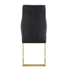 STILVORA Chaise de salle a manger 100 cm noir et or en metal et simili cuir lot de 2 pas cher