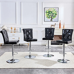 Avis STILVORA Lot de 4 chaises de bar noires en PVC avec détails cristal et style vintage