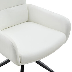 STILVORA Lot de 2 chaises pivotantes 85 cm blanc et noir en PU et métal 360° pas cher