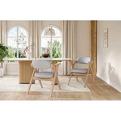 STILVORA Chaises de salle à manger pliantes grises en bois massif avec accoudoirs lot de 2 pas cher
