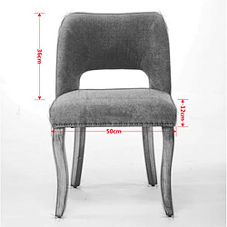 Acheter STILVORA Chaise de salle à manger lot de 2 bleue en chenille avec dossier ajouré