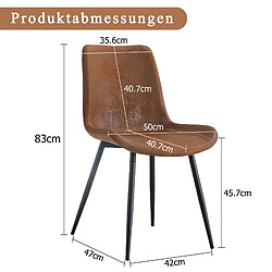 Acheter STILVORA Chaise de salle à manger marron et noir en tissu technique et métal ergonomique