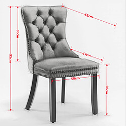Acheter STILVORA Chaise de salle à manger bleue en velours avec dossier haut et pieds réglables