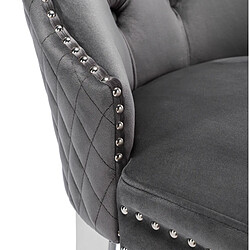 Acheter STILVORA Chaise de salle à manger 62,5/53/94,5 cm grise en velours avec dossier galbé