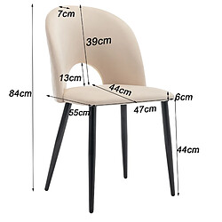 Acheter STILVORA Lot de 6 chaises de salle à manger 47/44/84 cm beige en velours pieds réglables