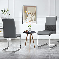 Avis STILVORA Chaise de salle à manger 42/45 cm grise en métal avec dossier ergonomique