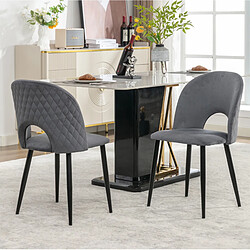 Avis STILVORA Chaise de salle à manger 47/44/84 cm grise en velours avec pieds réglables