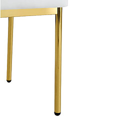Acheter STILVORA Lot de 4 chaises de salle à manger 43/93 cm blanc et or en PU avec pieds métal