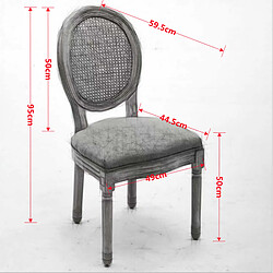 Acheter STILVORA Chaise de salle à manger beige en rotin et tissu style français lot de 2