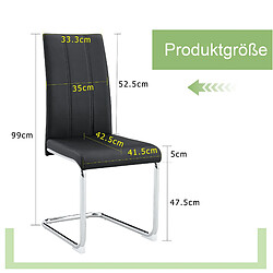 Acheter STILVORA Chaise de salle à manger noire en métal et PU avec assise ergonomique