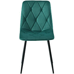 Acheter STILVORA Chaise de salle à manger lot de 4 vert foncé en velours avec pieds en métal