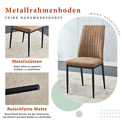 STILVORA Lot de 4 chaises de salle à manger marron et noir en tissu avec dossier ergonomique pas cher