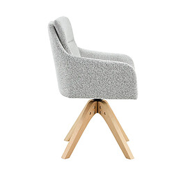 STILVORA Lot de 2 chaises de salle à manger 87 cm gris clair en tissu et bois massif pivotantes pas cher