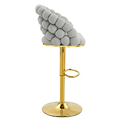 STILVORA Tabourets de bar 65/112 cm gris clair en velours avec dossier ergonomique pas cher