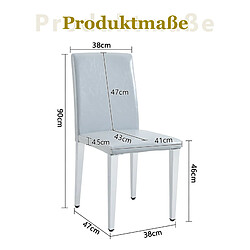 Acheter STILVORA Lot de 4 chaises de salle à manger 41/47/90 cm gris clair en PU et métal