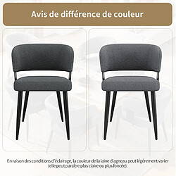STILVORA Chaise 59/46,5/81,5 cm grise en flanelle et métal avec dossier incurvé pas cher