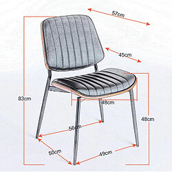 Acheter STILVORA Chaise de salle à manger grise en PU avec dossier courbé et pieds métal