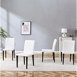 Avis STILVORA Lot de 4 chaises de salle à manger 42/43/89 cm blanc/noir en PU et métal matelassé