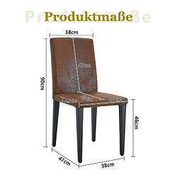 Acheter STILVORA 2 chaises de salle à manger 41/90 cm marron noir en tissu et métal ergonomiques