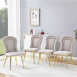 Avis STILVORA Chaise de salle à manger lot de 2 gris clair en métal et velours à dossier chaînette