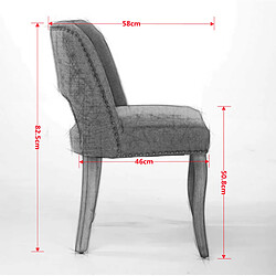 Acheter STILVORA Chaise de salle à manger beige en chenille avec dossier enveloppant ajouré