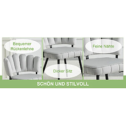 STILVORA Chaise de salle à manger lot de 2 48/50/80 cm gris clair en velours avec dossier fleur pas cher