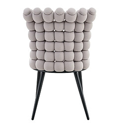 STILVORA Chaise de salle à manger lot de 2 gris clair en velours avec dossier à chaîne perlée pas cher