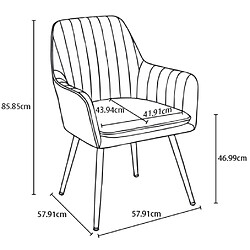 Acheter STILVORA Chaise de salle a manger marron en cuir avec accoudoirs lot de 2