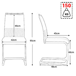 Acheter STILVORA Chaise de salle à manger 42/45 cm grise en métal avec dossier ergonomique