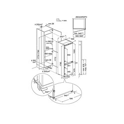 Réfrigérateur combiné intégrable à glissières 248l - ENA7CE18S1 - ELECTROLUX pas cher