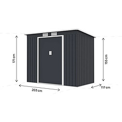 Avis Habitat Et Jardin Abri de jardin en métal avec toit monopente métal [ ]Orlando[ ] - 2,81 m² - Gris