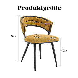 Acheter STILVORA 2 chaises salle à manger velours jaune noir métal dossier enveloppant