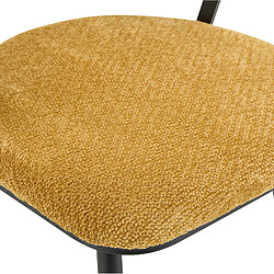 STILVORA 2 chaises salle à manger velours jaune noir métal dossier enveloppant pas cher