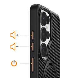 Acheter Avizar Coque pour Galaxy S26 Ultra Effet Carbone avec Anneau Magnétique Rotatif Noir