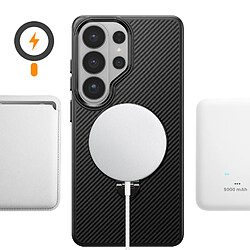 Avizar Coque pour Galaxy S26 Ultra Effet Carbone avec Anneau Magnétique Rotatif Noir pas cher