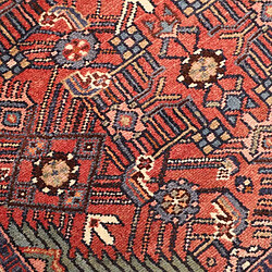 UnAmourDeTapis Tapis d'orient 100 x 157 cm, rouge, beige et bleu, laine nouée main pas cher