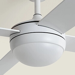 Acheter Ledkia Ventilateur de Plafond avec Éclairage Silencieux DC Pales en Bois Navy Evo Blanc